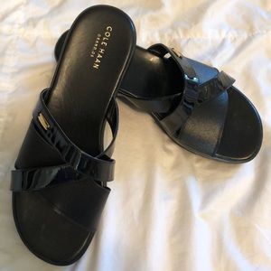 Cole Haan black Margate 2 wedge slides 8.5